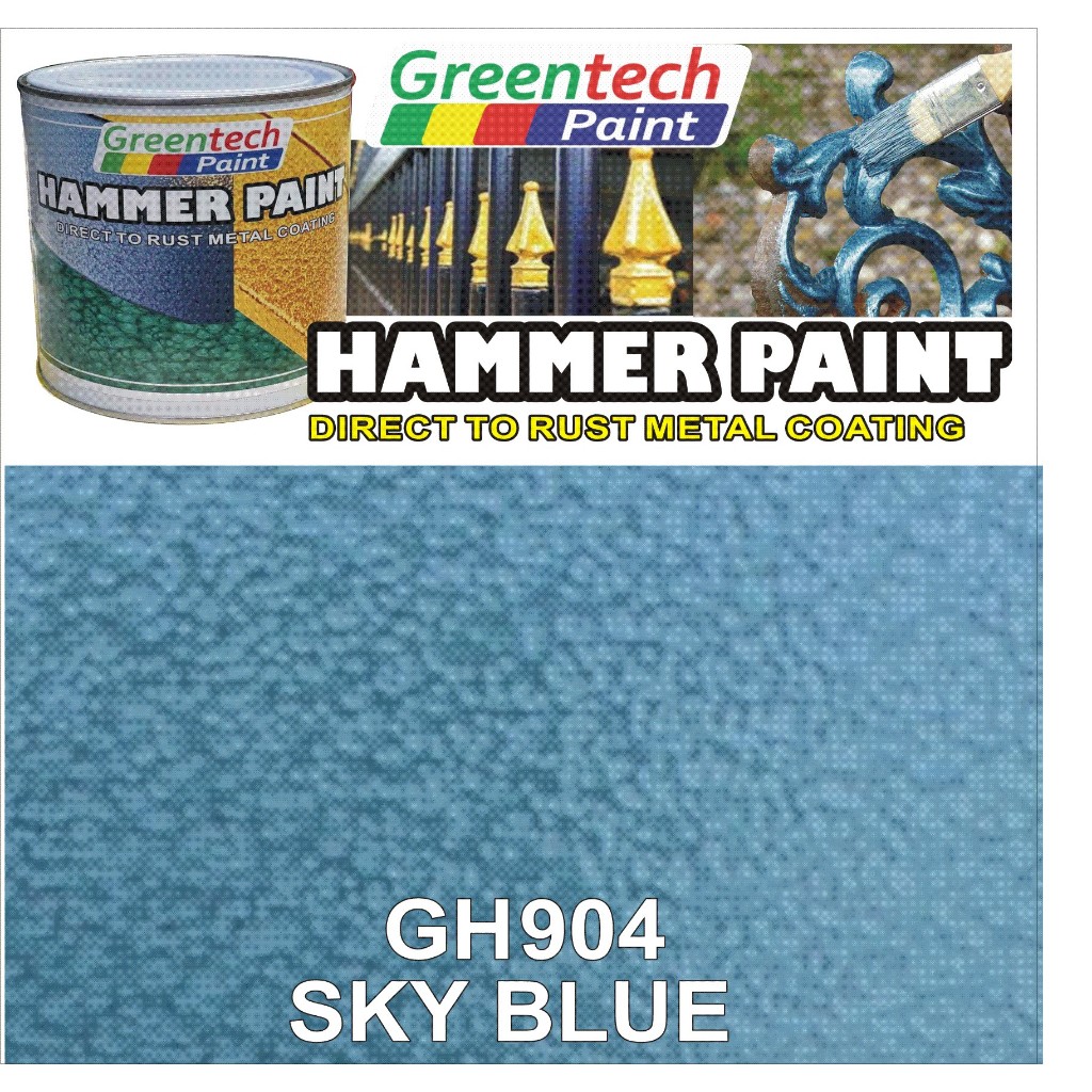 ♒1L HAMMER PAINT GREENTECH HAMMERED Finish Direct to Rust