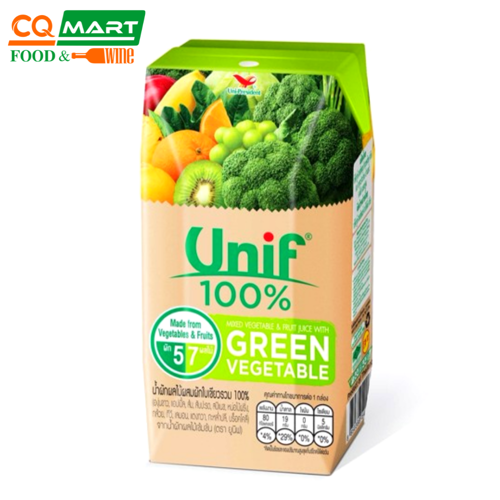 Nước ép rau xanh và trái cây Unif Hộp 200ml
