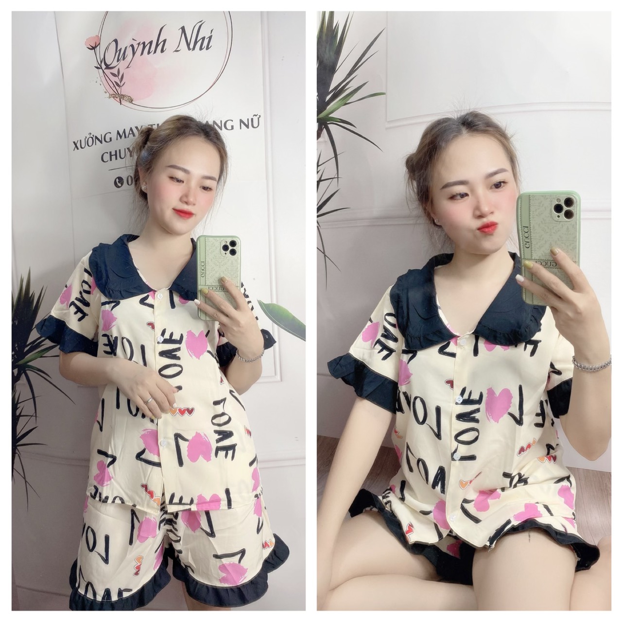 ❤️bộ pijama lụa❤️ - set bộ pijama đùi họa tiết thời trang dễ thương có size 40-75kg - pj02