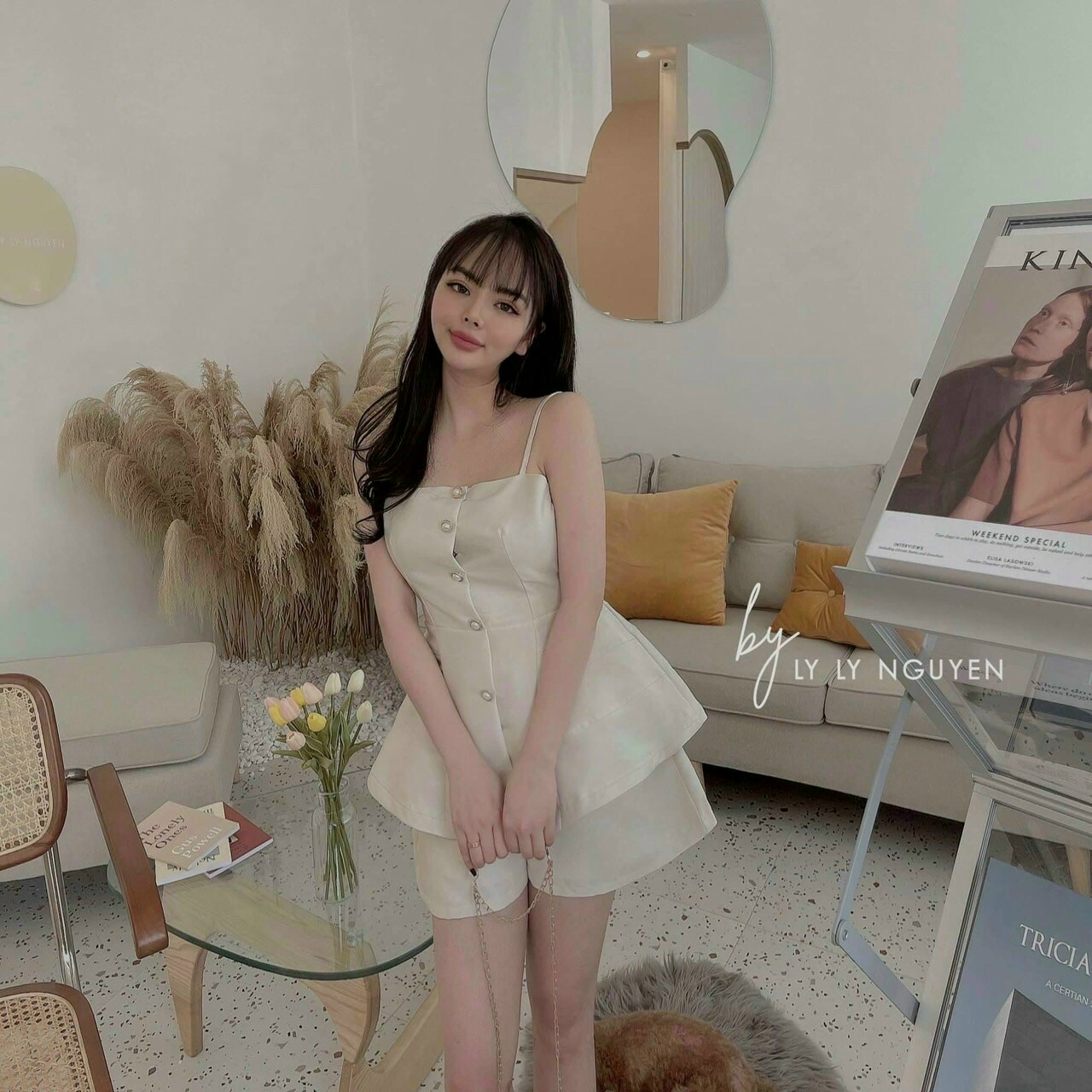 Set đồ áo 2 dây peplum dễ thương