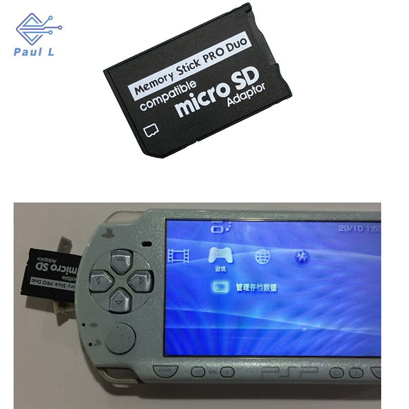 【Paul L】 Đối với PSP loạt Micro SD SDHC TF để Memory Stick MS Pro Duo PSP Adapter