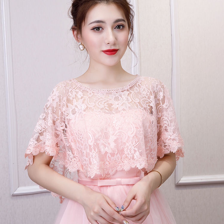 Áo choàng ren mỏng bên ngoài thời trang mùa hè dành cho cô dâu