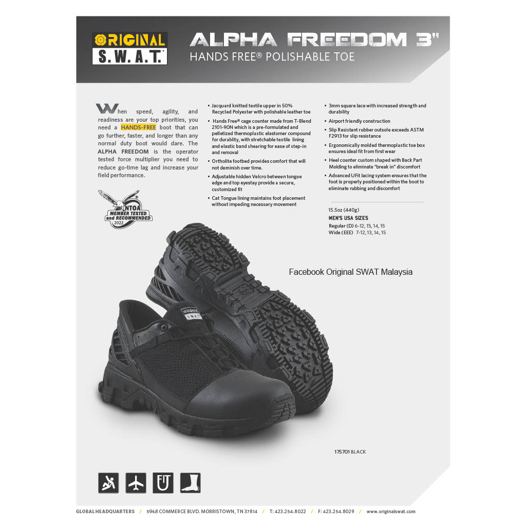 S.W.A.T. Alpha Freedom 6" Boots - Hands-Free Lacing For Ultimate Comfort & Protection