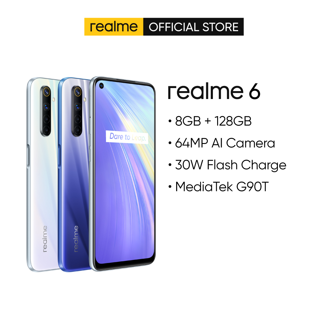 Realme 6 64mp Ai Quad Camera 90hz Ultra Smooth Display Mediatek Helio G90t 8gb Ram 128gb Rom 2 Years Warranty Lazada Singapore