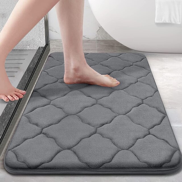 Memory Foam Bathroom Rug Anti-slip bathroom mat ultra Soft floor mat Non-Slip Water Absorbent and Machine Washable