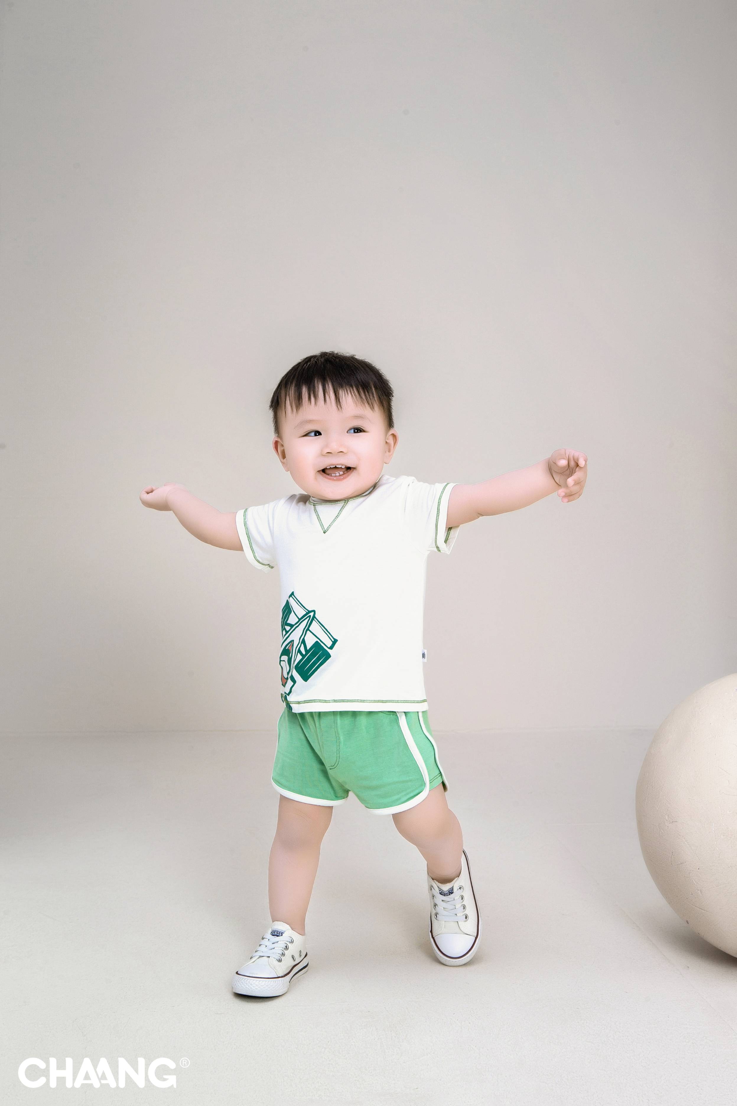 [CHAANG] Áo Phông Cộc Tay Active Trắng Chaang