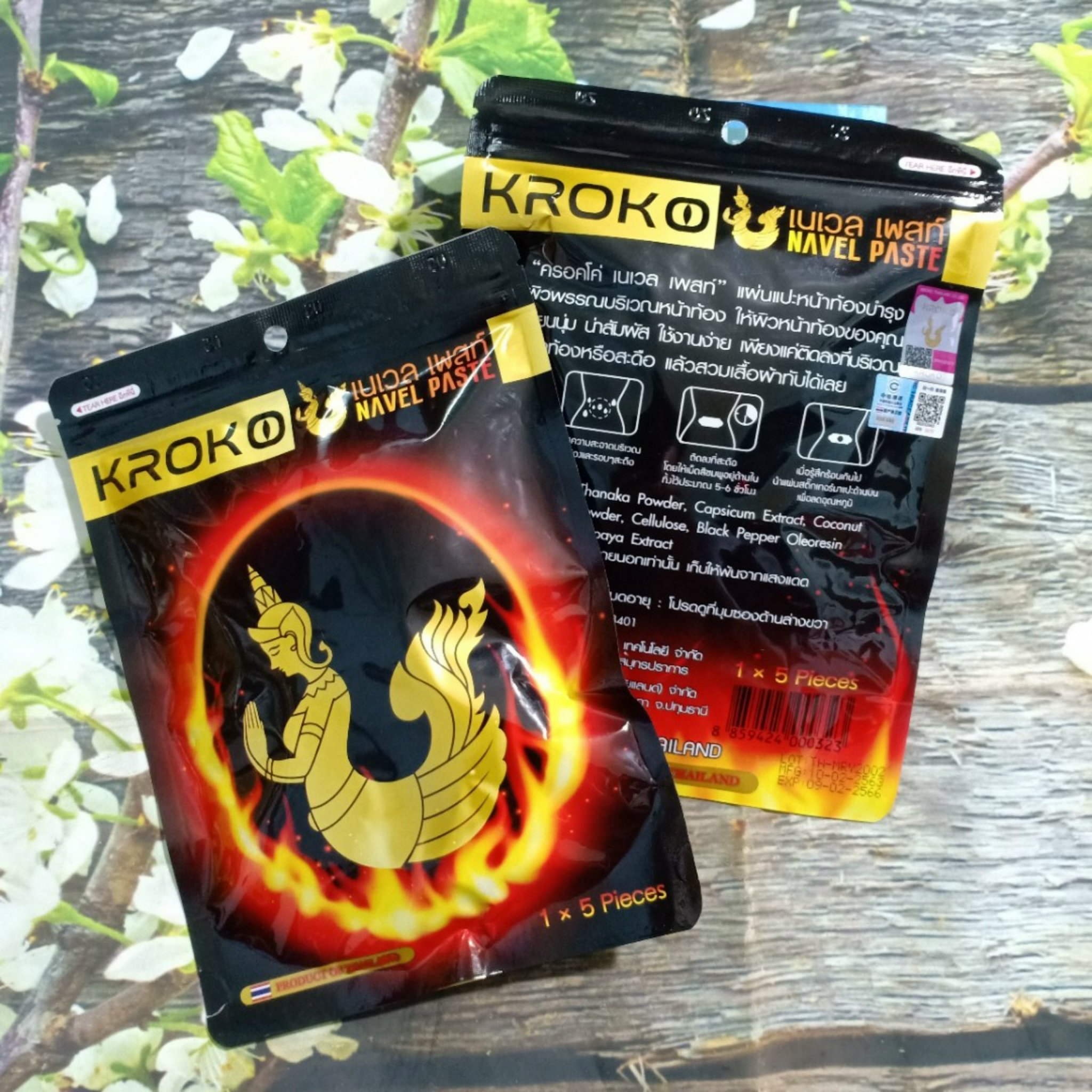 Túi dán nóng đốt mỡ Kroko Navel Paste Detox Thái Lan