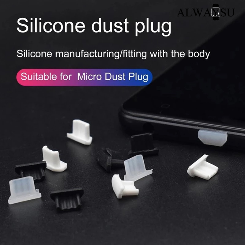 10/1Pcs USB Silicone Bụi Cắm Sạc Cổng Bìa Cap Nữ Jack Giao Diện Phổ Micro USB Chống Bụi Tablet PC Máy Tính Xách Tay Máy Tính Xách Tay