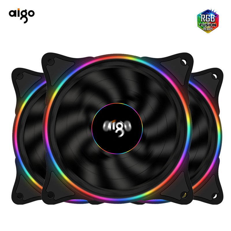 Aigo V1 12cm Black RGB Desktop Case Cooling Fans
