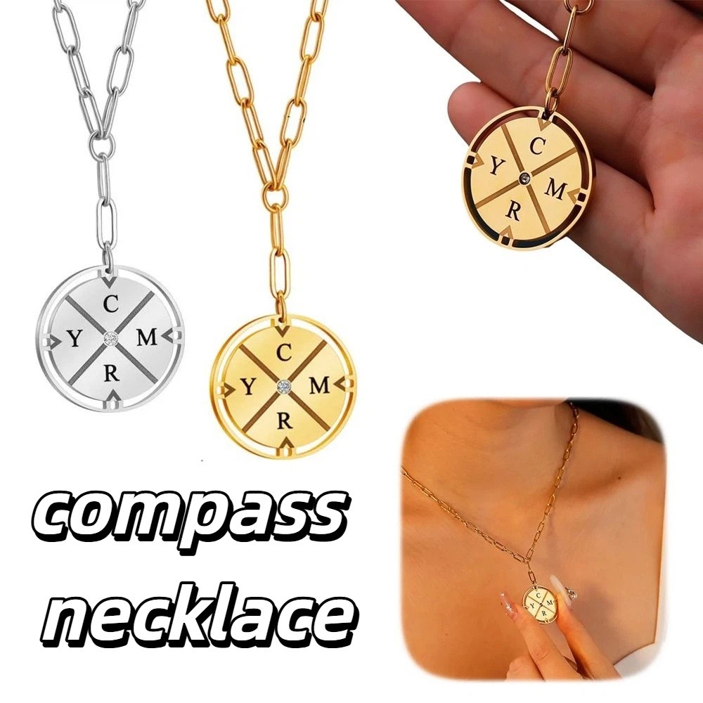 Ornaments%20Chinese%20Style%20Necklace%20Neck%20Jewelry%20Vintage%20Compass%20Pendant%20Necklace%20Collarbone%20Chain%20Wedding%20-%20Image%203
