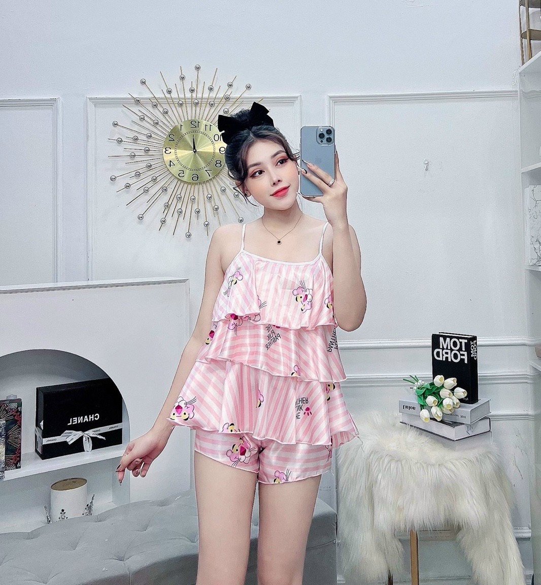 Bộ đồ đùi 2 dây phối tầng xinh quá