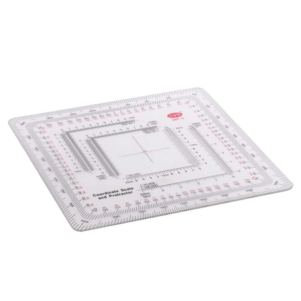Projected Measuring Ruler Acrylic MP-5 Topographical Square Ruler Measuring Ruler Coordinate ...