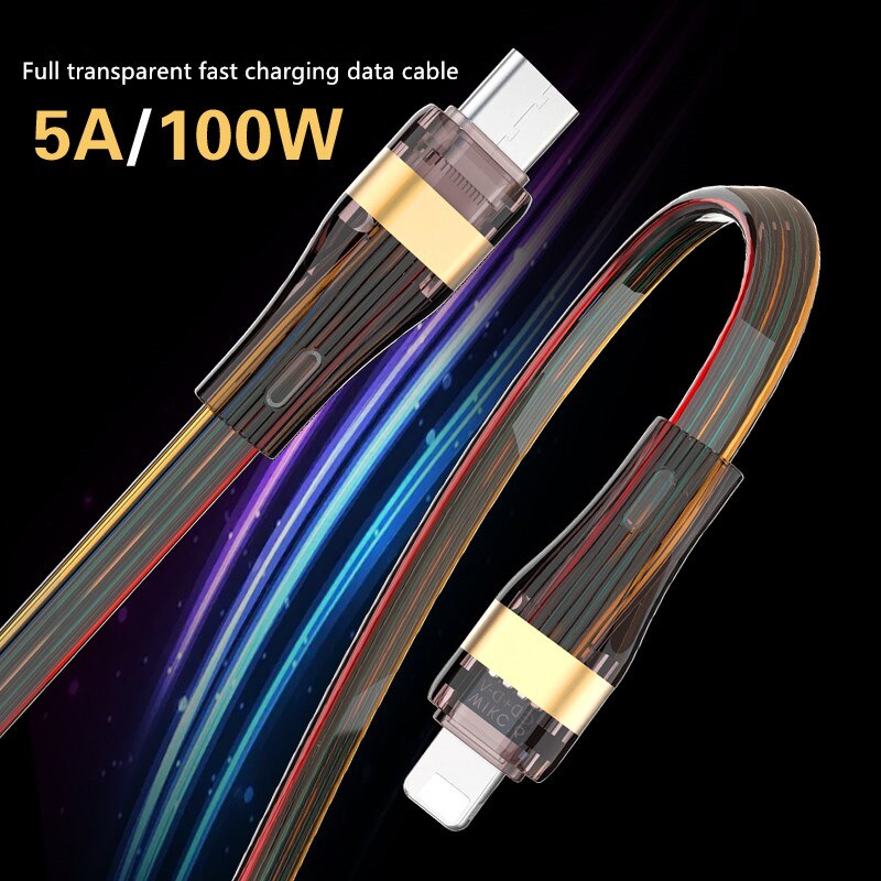 100w usb type c micro usb cable for iphone samsung huawei xiaomi pd fast charge charger lightning wire cord