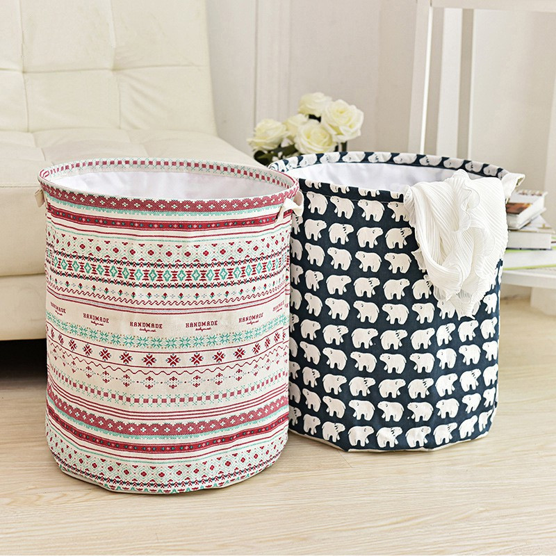 Sọt vải, giỏ vải, túi vải đựng đồ xếp gọn màu vintage đa năng