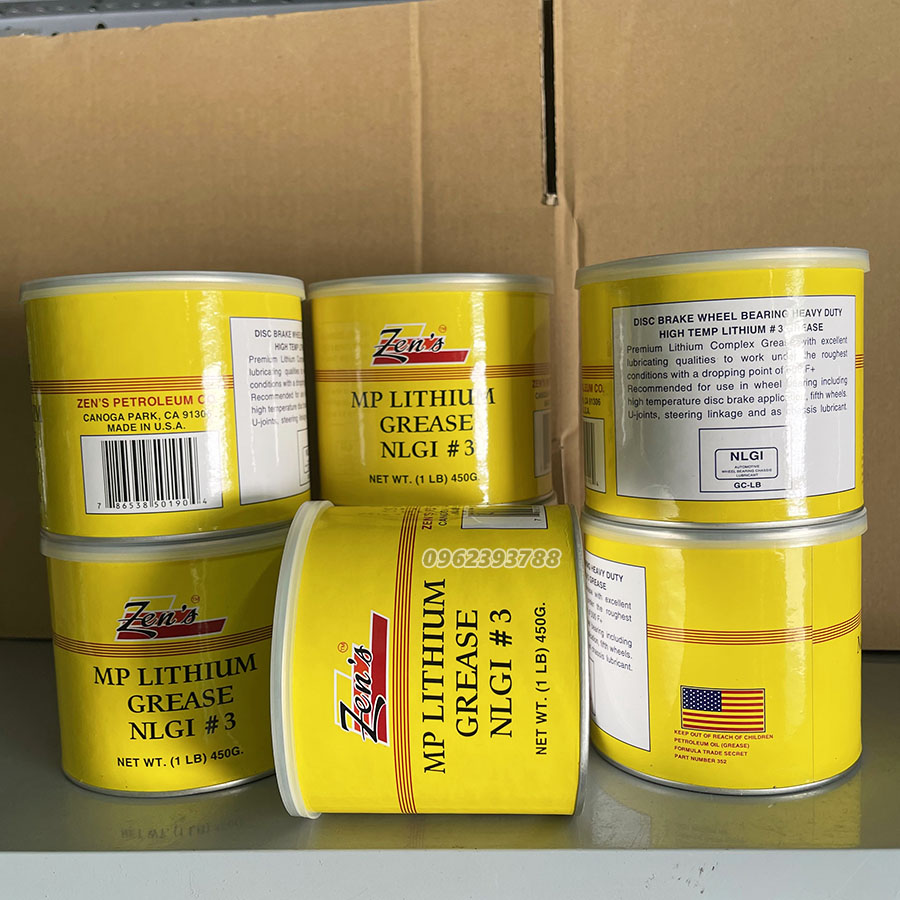 Mỡ bò chịu nhiệt Lithium Grease Zen's #3 450g