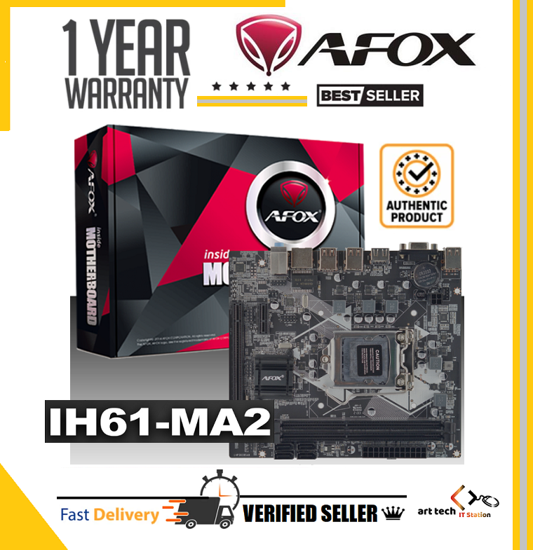 AFOX IH61 - Intel H61 LGA 1155 DDR3 USB 2.0 VGA HDMI mATX Motherboard ...