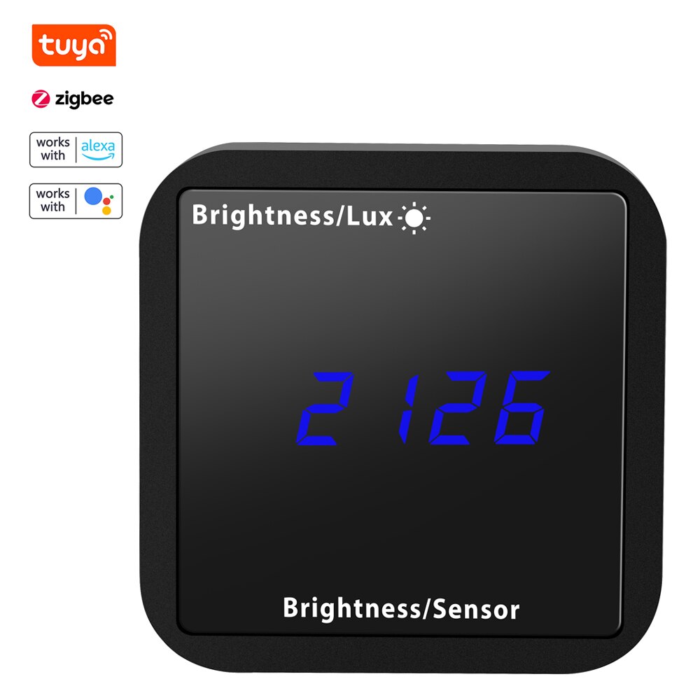Tuya Zigbee Intelligent Illuminometer Temperature Humidity Sensor LED Display APP Control For Alexa Google Home Lux Meter