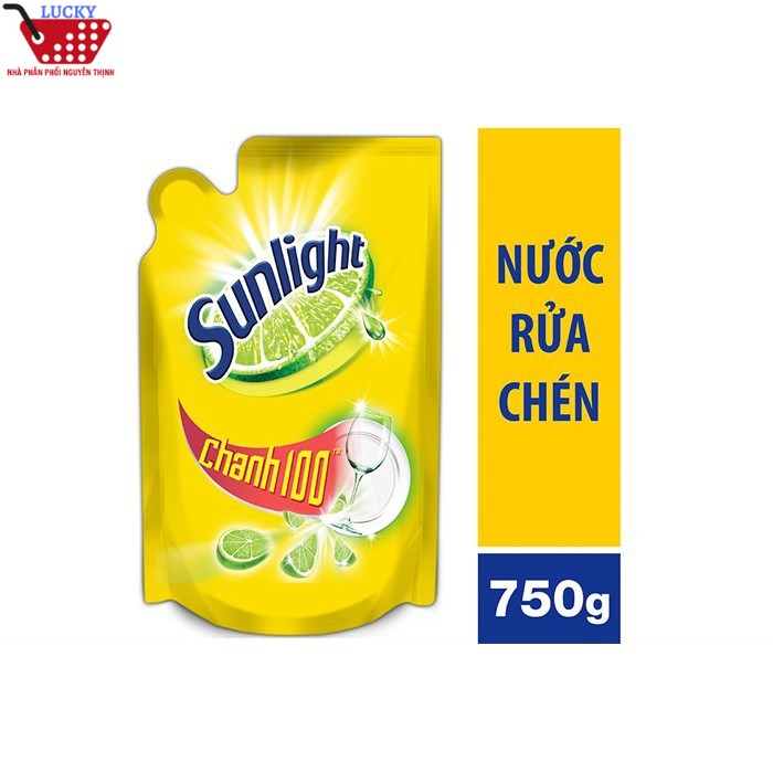 [HCM]Túi Nước Rửa Chén Sunlight 750g -Chanh 100 %