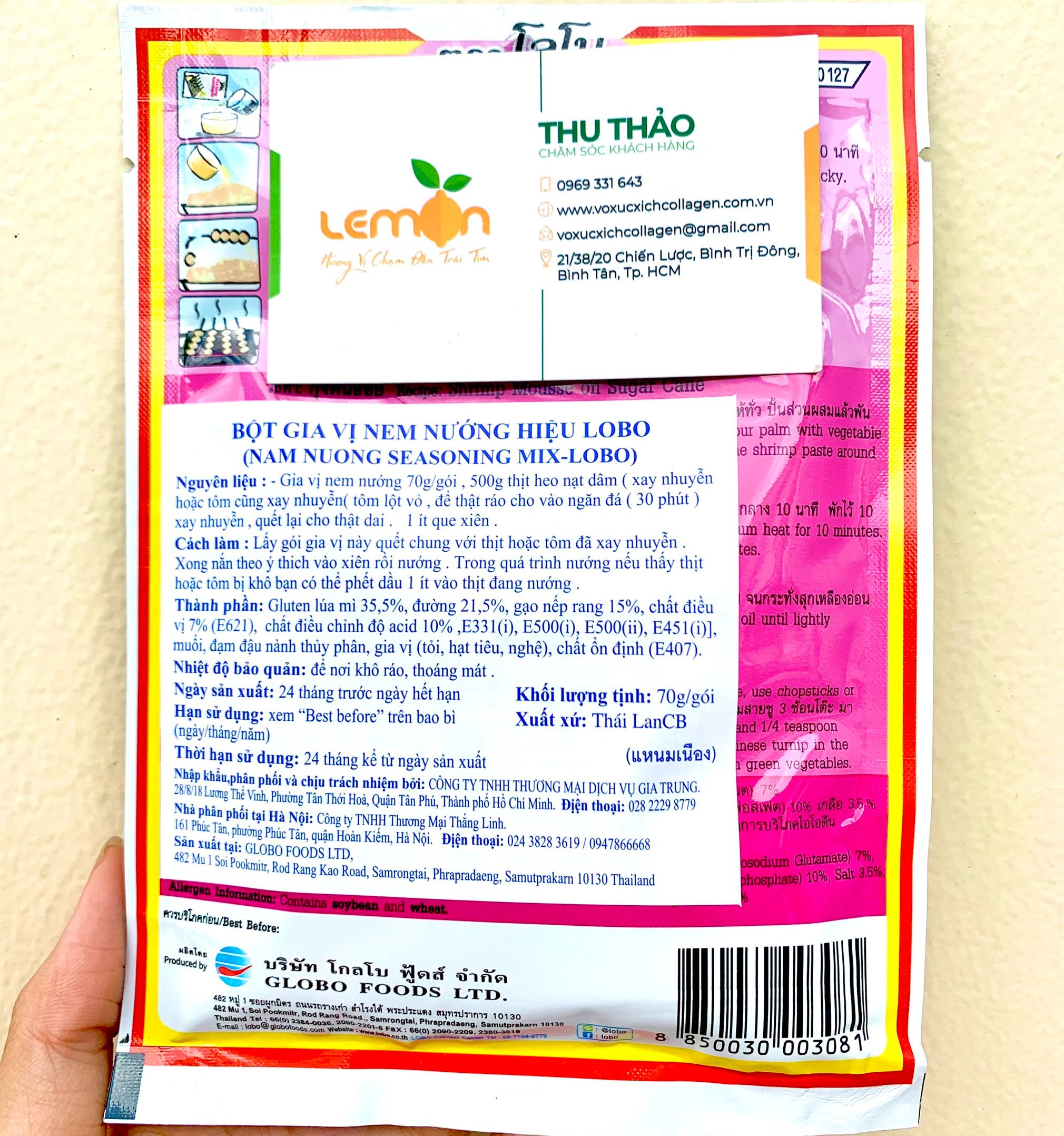 BỘT NEM NƯỚNG LOBO THÁI LAN (gói 70g)