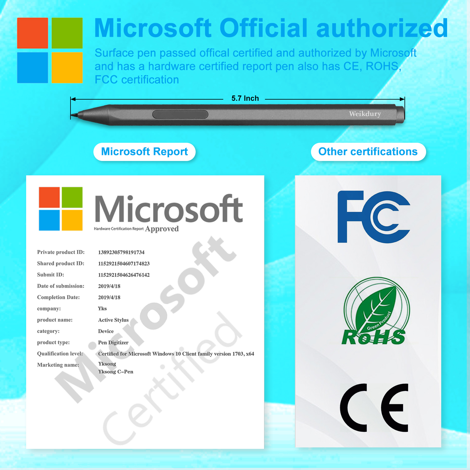 Stylus Pen for Microsoft Surface Pro X/9/8/7/6/5/4/3/Book 2/Laptop 5 4 3 2/Studio/MicrSurface 3/go 2 3 Magnetic Palm Rejection. 