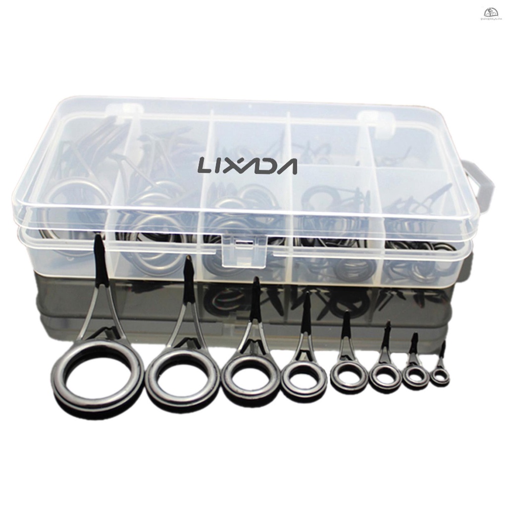 SNKE 75pcs Various Sizes Fishing Rod Tip Spinning Eyes Rings Tip Top Repair Kit Set
