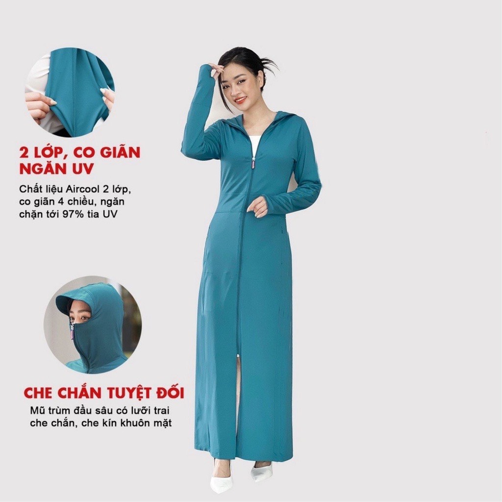 Áo chống nắng toàn thân  áo chống nắng nữ 2 lớp, vải thông hơi siêu HOT, váy chống nắng, áo chống nắng uniqlo, áo khoác, áo choàng, áo chống nắng thông hơi