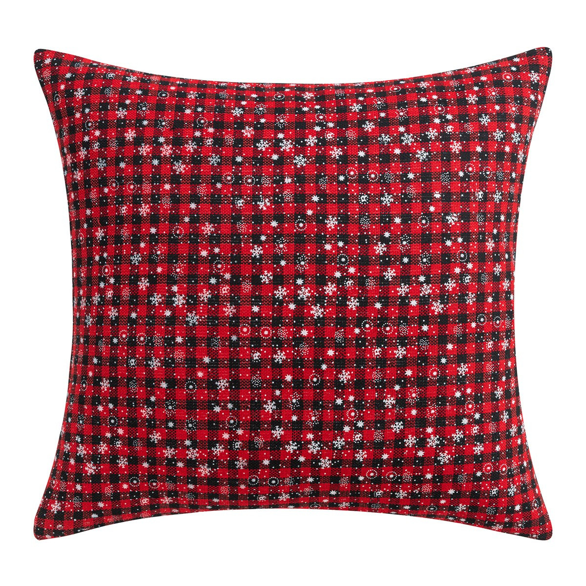 Christmas Plaid Decorative Throw Pillow Covers Snowflake Tartan Scottish Cushion Cover For Sofa Couch Farm-house Holiday Decor