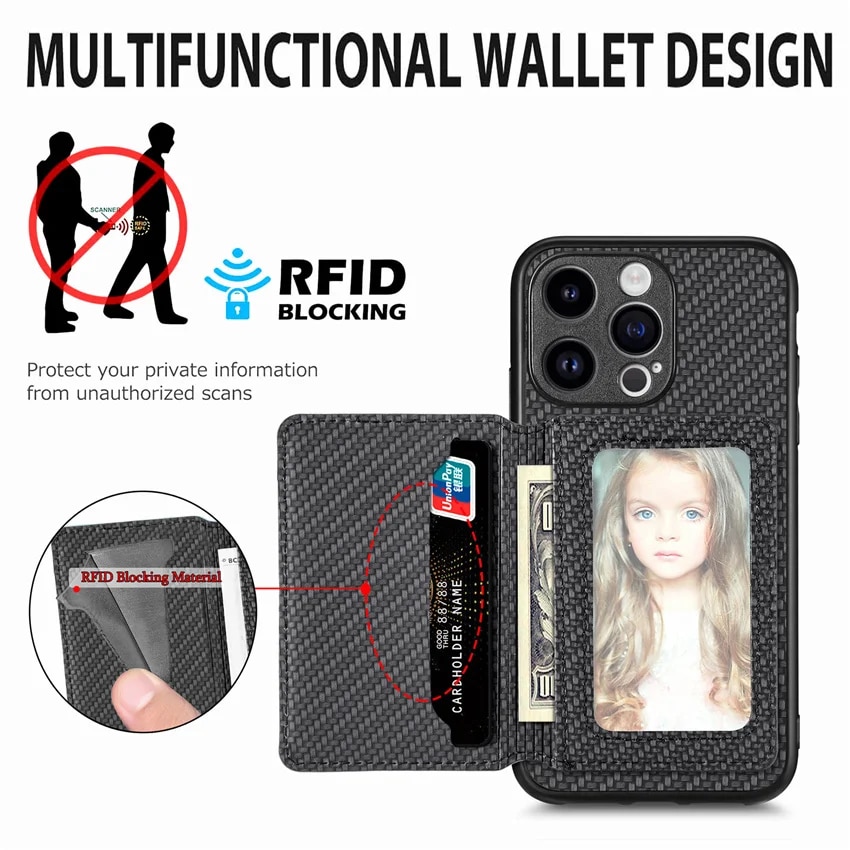 Fashions High Quality Carbon Fiber Case For POCO C31 F3 F5 M3 M4 X4 X5 Pro M5 M5S X3 Nfc Gt 2in1 Magnetic Card Bag Photo Frame Cover.