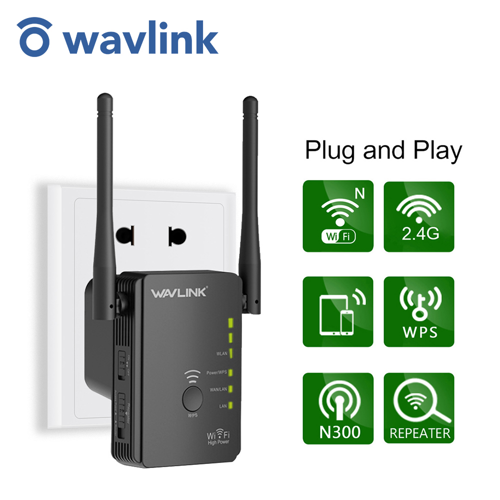 Wavlink N300 Wifi Repeater/Range Extender/Wifi Booster/Wifi Router/Access Point With 2 x 3dBi Omni Antennas WPS Function10/100Mbps Ethernet WAN/LAN Port(3-pin UK Plug) Lazada Singapore