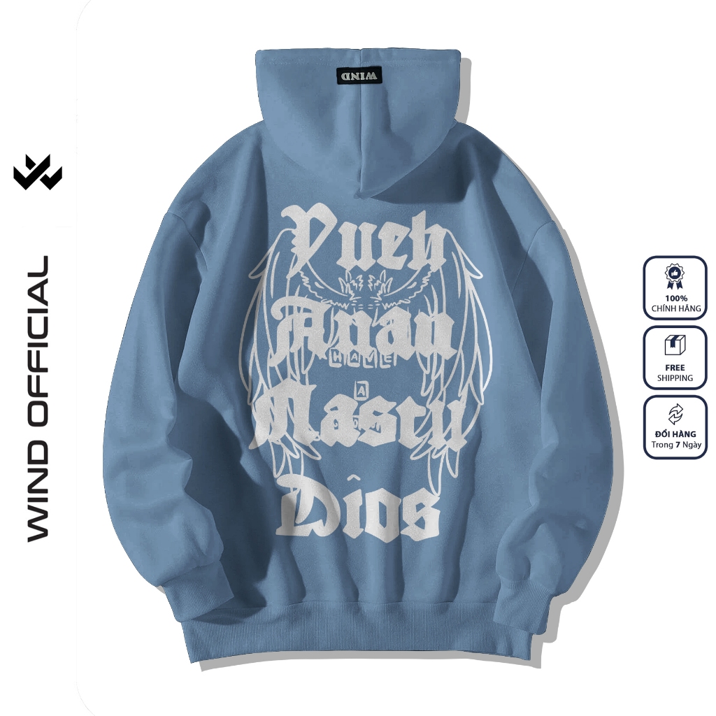 Áo hoodie unisex form rộng WIND WING bản Premium nỉ ngoại nam nữ oversize