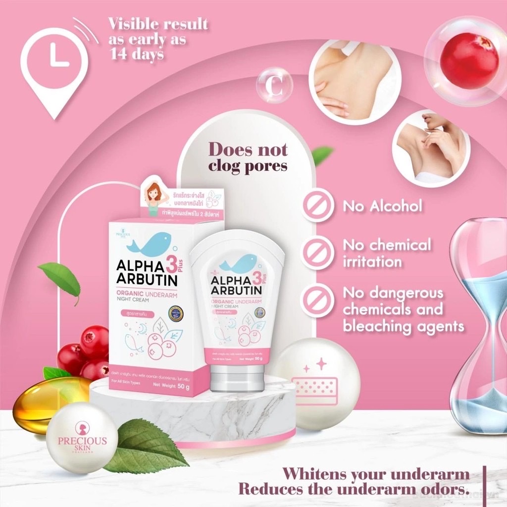 Kem dưỡng trắng thâm nách alpha abutin 3plus 50g