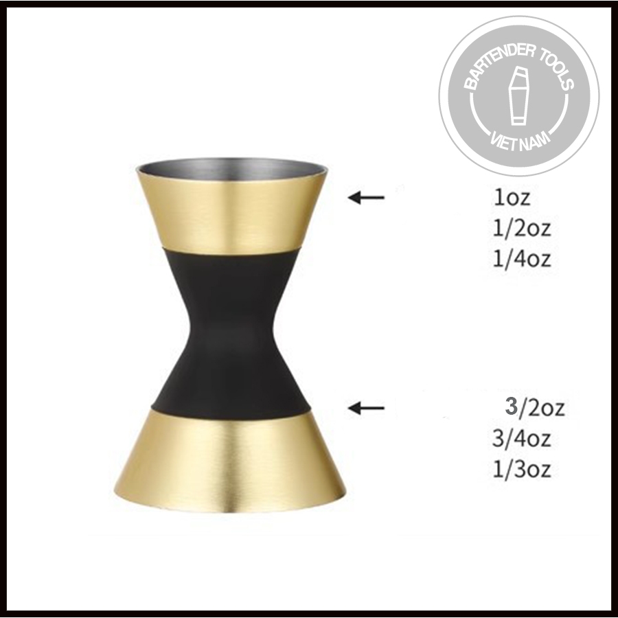 Oxo Jigger 30/45ml - Jigger inox 304 đai cao su 30/45ml  Dụng cụ bartender