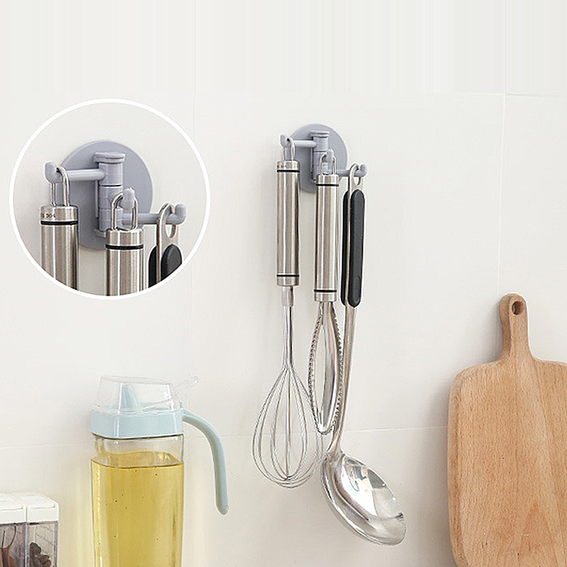 Redwokea 1 cái móc dính chịu lực mạnh móc dính liền mạch có thể xoay được móc treo tường nhà bếp phòng tắm nhà bếp móc