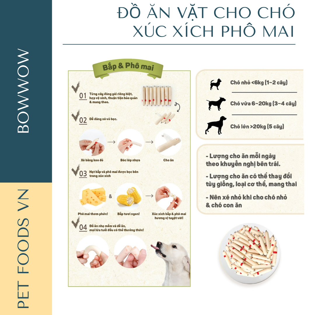 Xúc xích cho chó BOWWOW 1360g