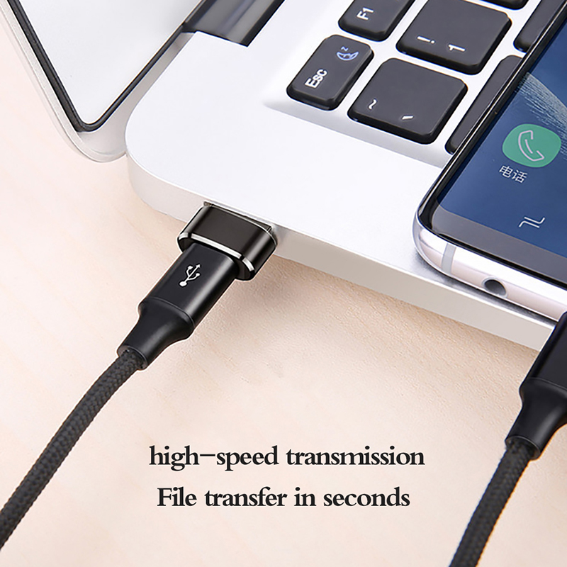 2 PACK Type-C female to USB male OTG adapter PD fast charge data cable to USB supports super fast charge NEW. 