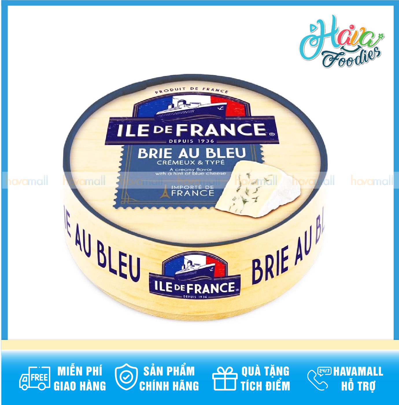 CHỈ GIAO HỎA TỐC TẠI HCM Phô Mai Ile De France Brie Au Bleu 125g Brie Au