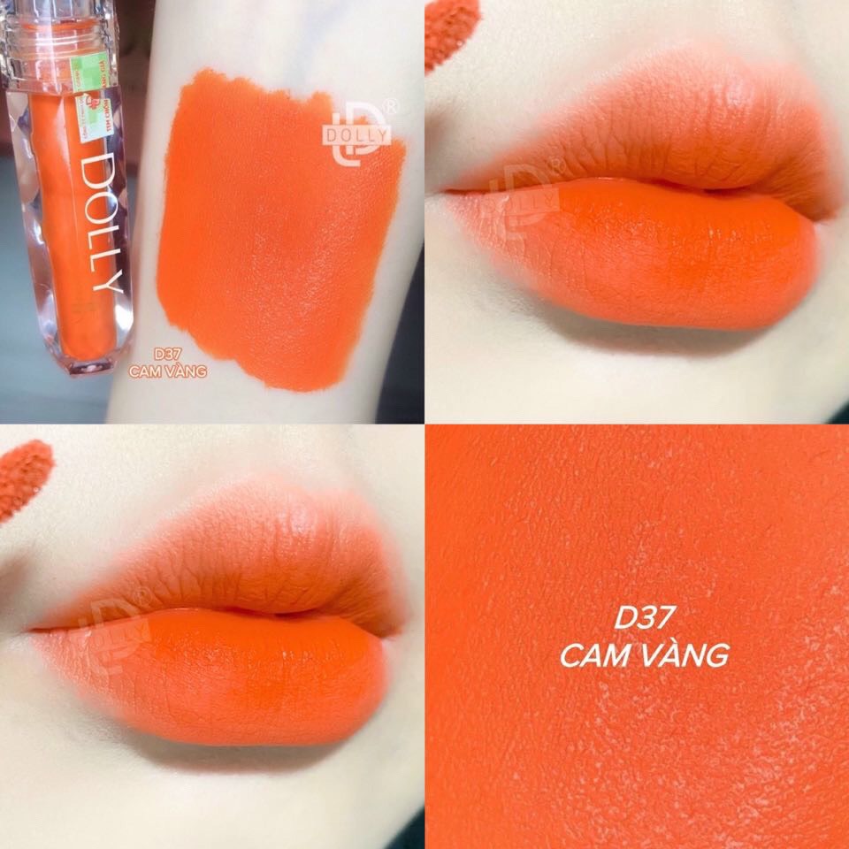 Son kem lì siêu mịn môi DOLLY DIAMOND [Màu Cam vàng]