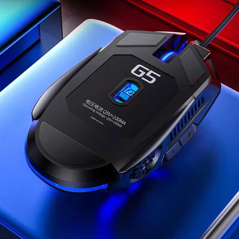 JTKE Chuột chơi game 7 Đèn nền màu USB có dây im lặng 3200dpi chuột cho máy tính xách tay PC