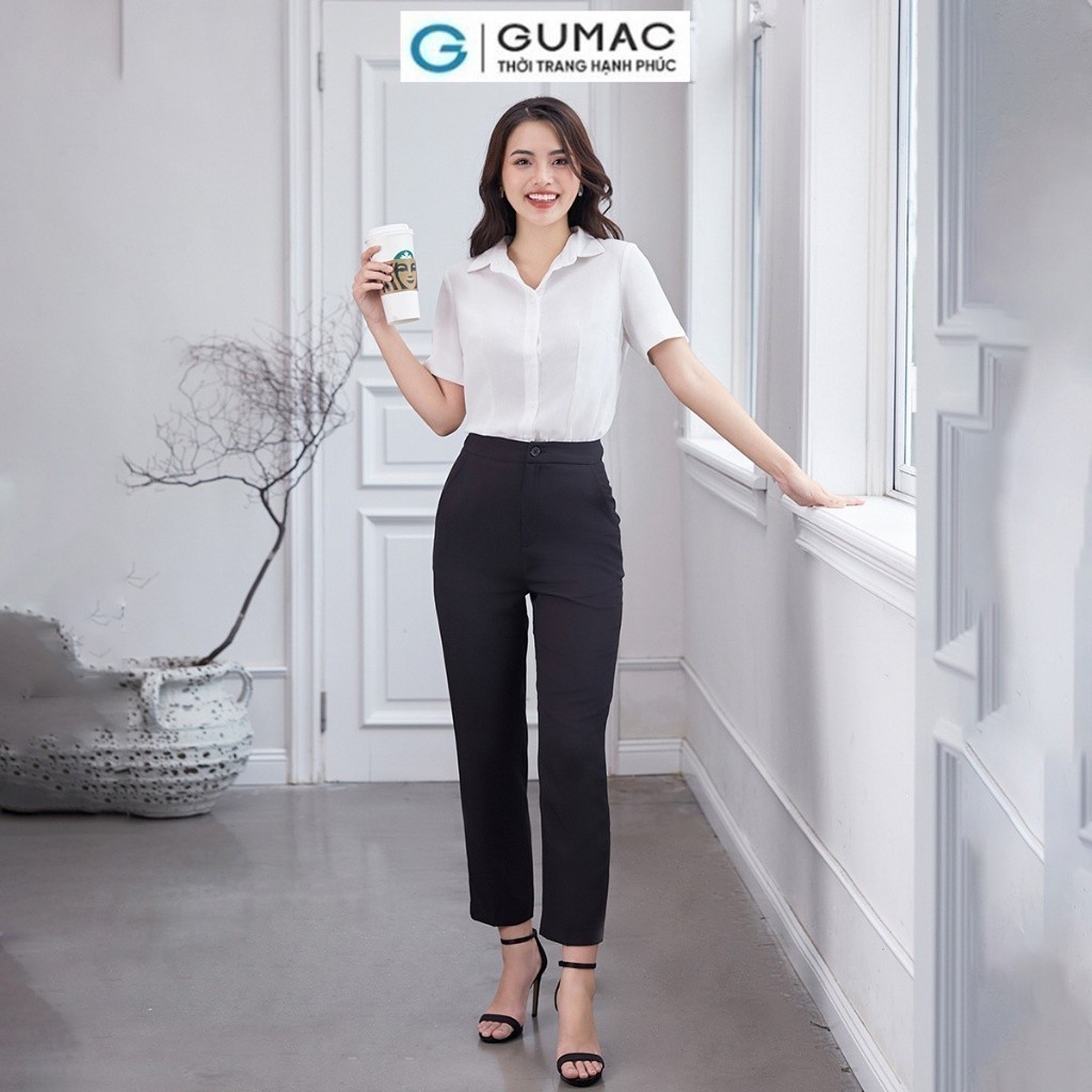 Áo sơ mi xẻ V thời trang GUMAC AD12058