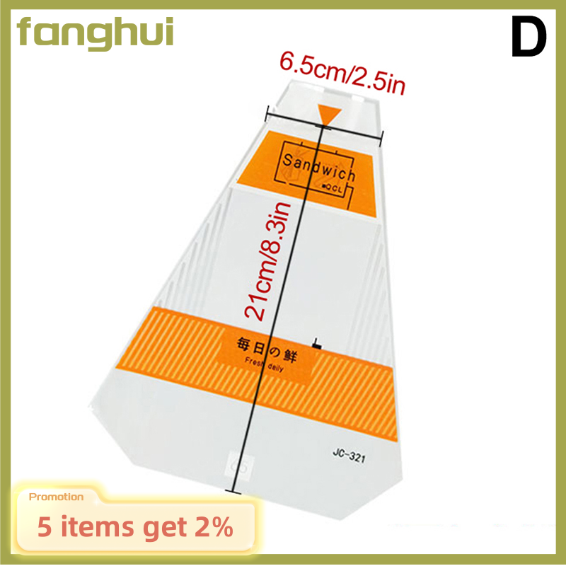 Fanghui 100pcs Sandwich Plastic Packaging Transparent Triangle Bags Bread Sandwich Bags