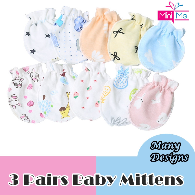 3 5 8 Pairs Newborn Baby Toddler Anti Scratching Protection Baby Mitten Glove Lazada Singapore