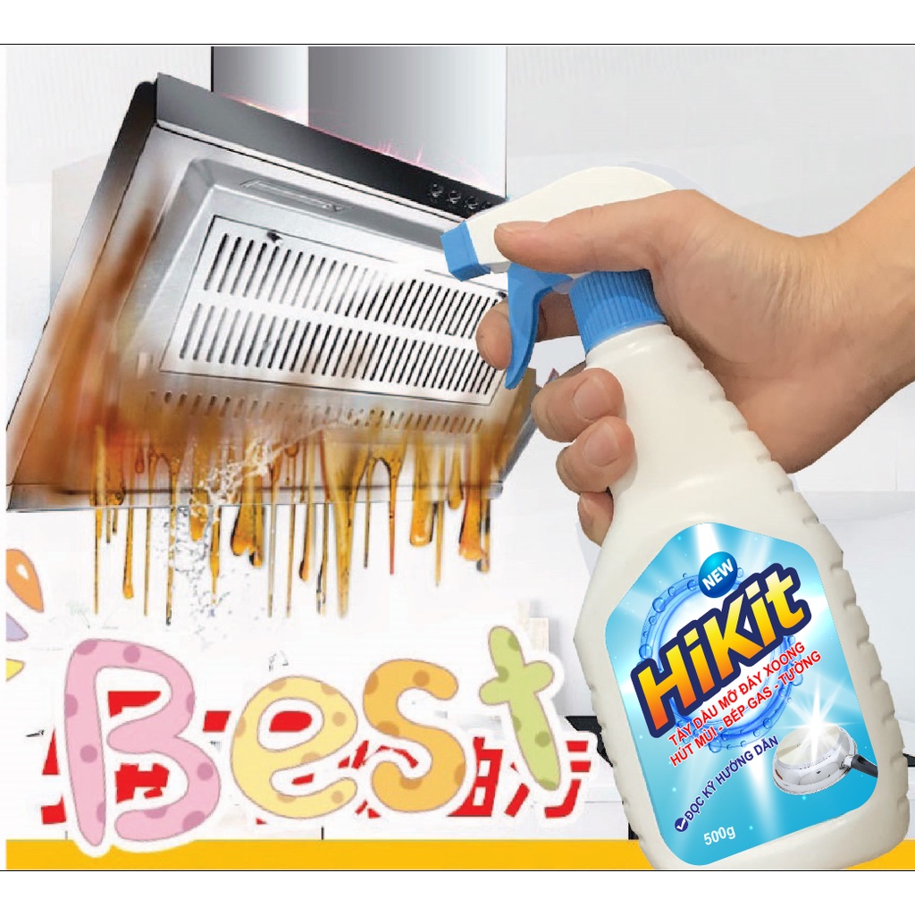 Combo Tẩy dầu mỡ và tẩy cặn canxi 500ml HiKit siêu sạch