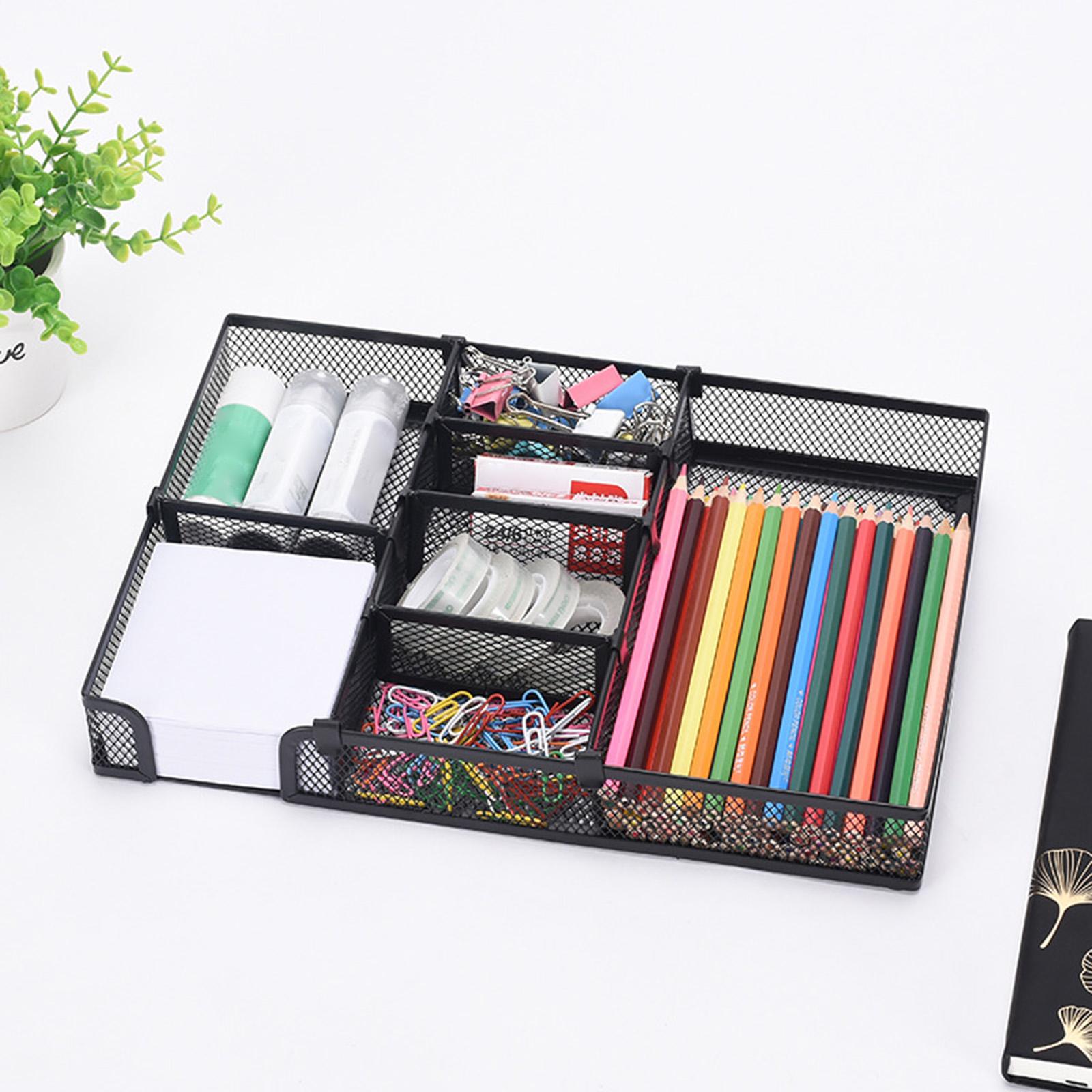 chiwanji Mesh Desk Organizer Large Desktop Storage Baskets for Drawer Office Tabletop