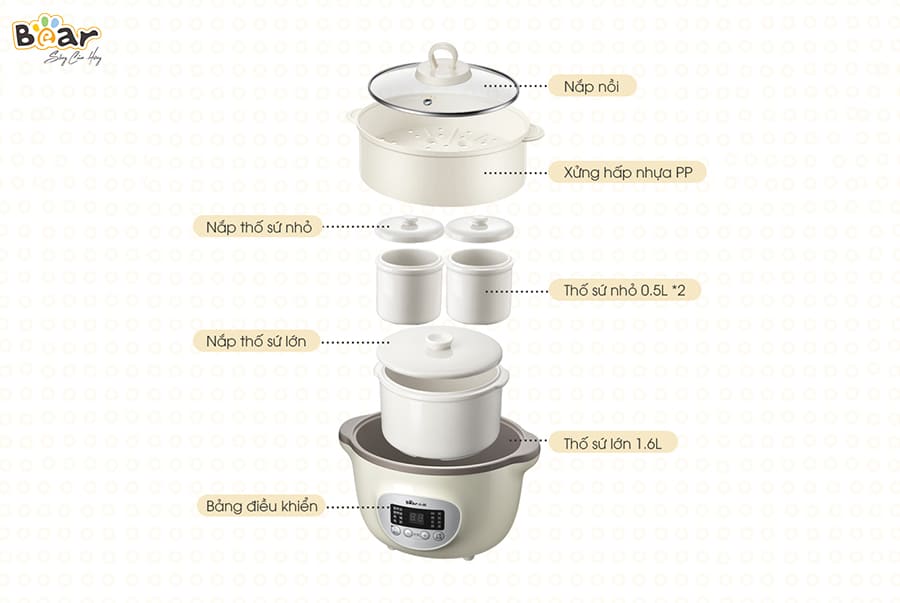 Nồi Nấu Chậm BEAR SUBE002 1,6L