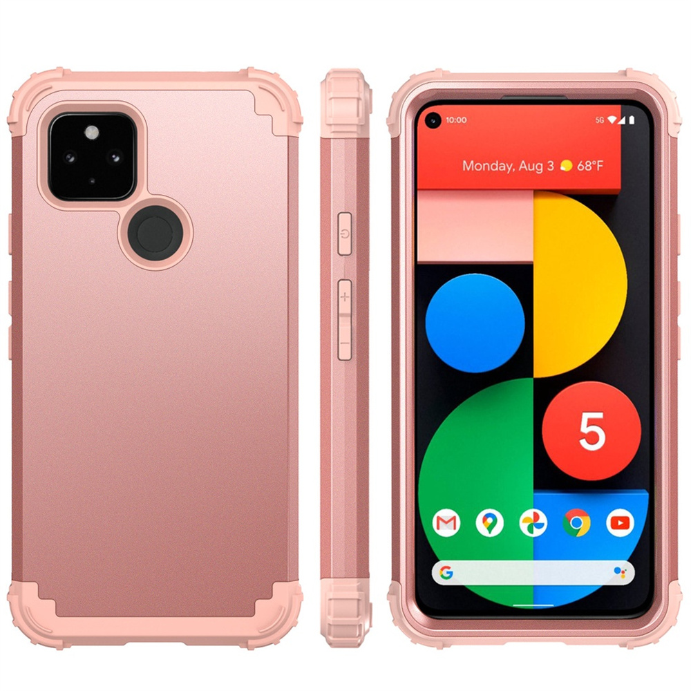 For google pixel 3 4 5 6 6a 7 | pixel 3xl 4xl | pixel 6 pro 7 pro 3 in 1 hybrid hard pc soft rubber heavy duty rugged bumper shockproof anti slip full-body protective phone cover
