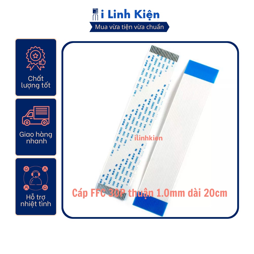 Cáp ffc 30p thuận 1.0mm dài 20cm loại 1