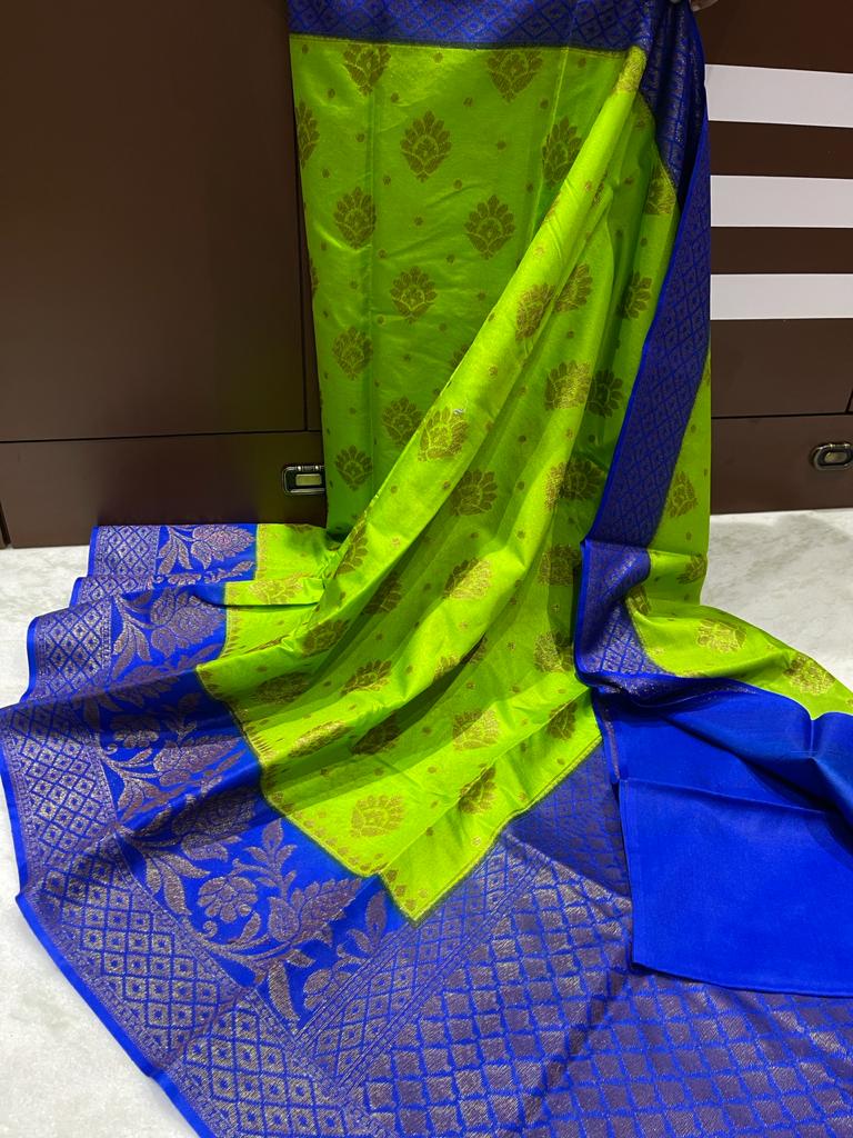Bright color of Dupion Silk Saree(Ready 