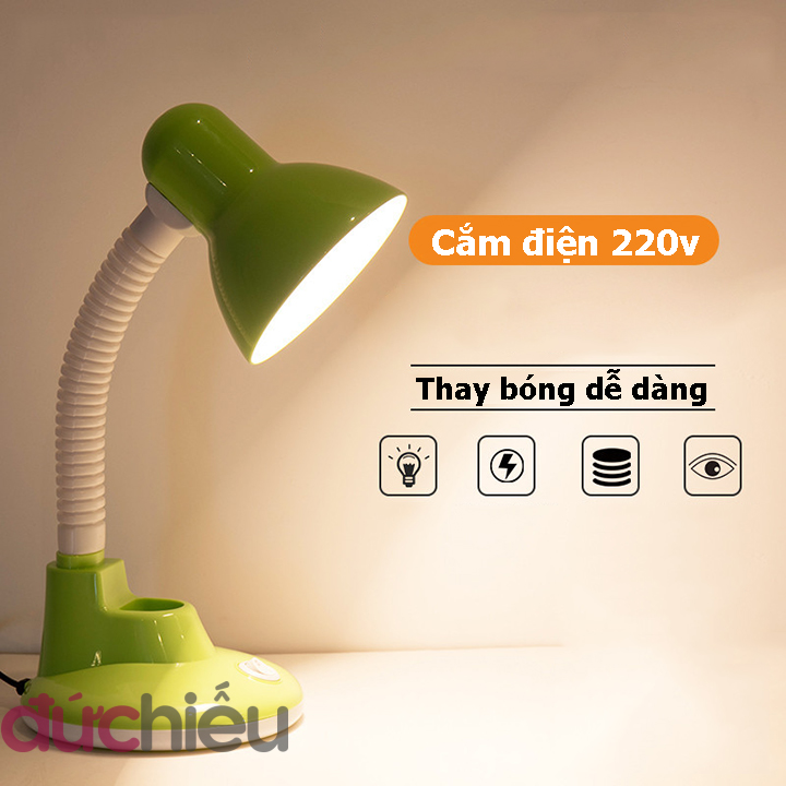 [ BH 12 tháng ] Đèn học để bàn học sinh nhiều màu dùng chuôi đèn E27 – Đức Hiếu Shop