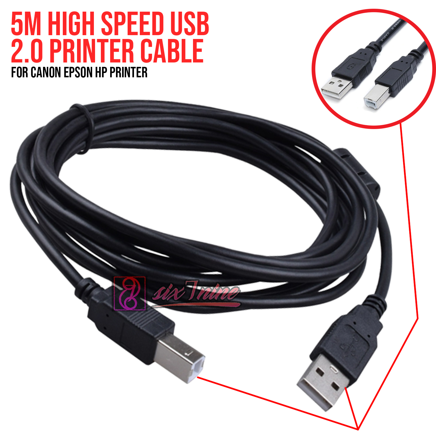 5m Printer Cable Usb Type A Male To B Male Cable Cord Heavy Duty Lazada Ph 0646