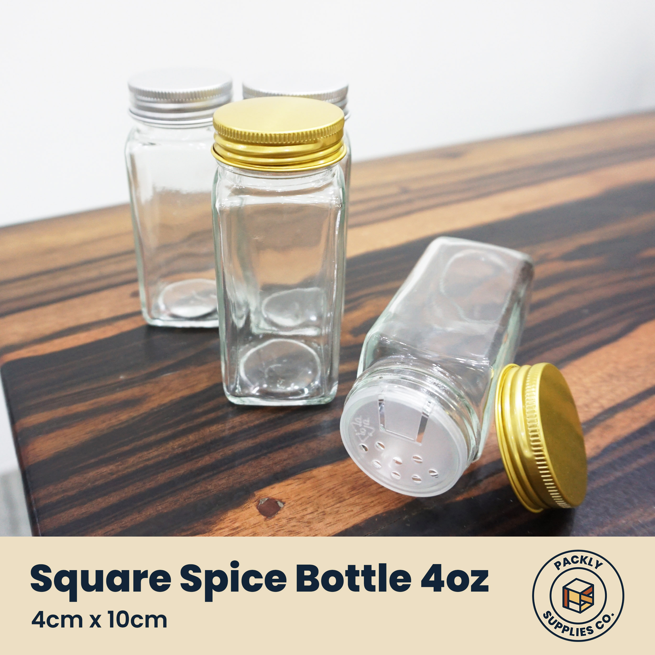 Round and Square Spice Glass Jar Bottle 4oz Lazada PH